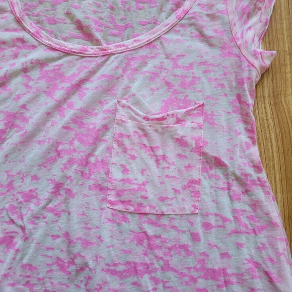 Vintage Havana Shirt Womens Size Medium Pink And White Burnout High Low Top - Picture 5 of 7